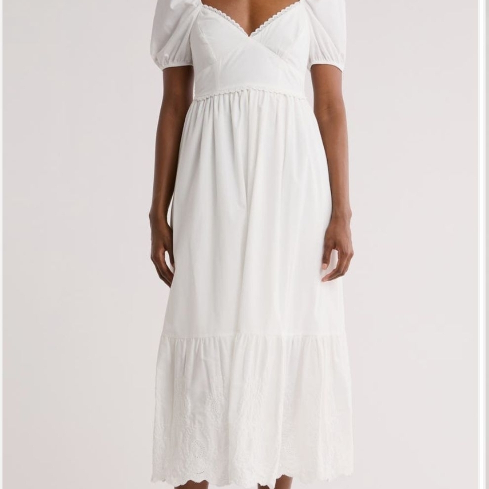 *New w/tags* August Sky Elegant White Midi Dress